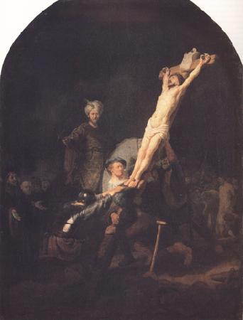 REMBRANDT Harmenszoon van Rijn The Raising of the Cross (mk33) oil painting image